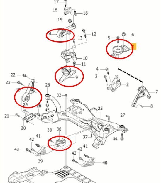 引擎腳 VOLVO S40 C30 V50 V40 04-