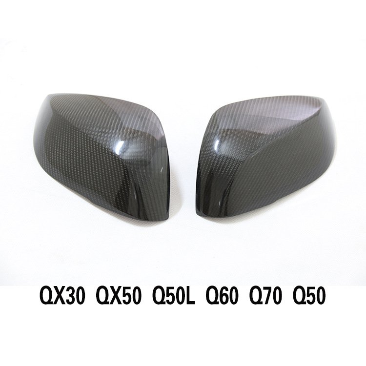 現貨 適用于無限 改裝后視鏡殼碳纖維FX35 G37 QX70 q50倒車鏡蓋罩