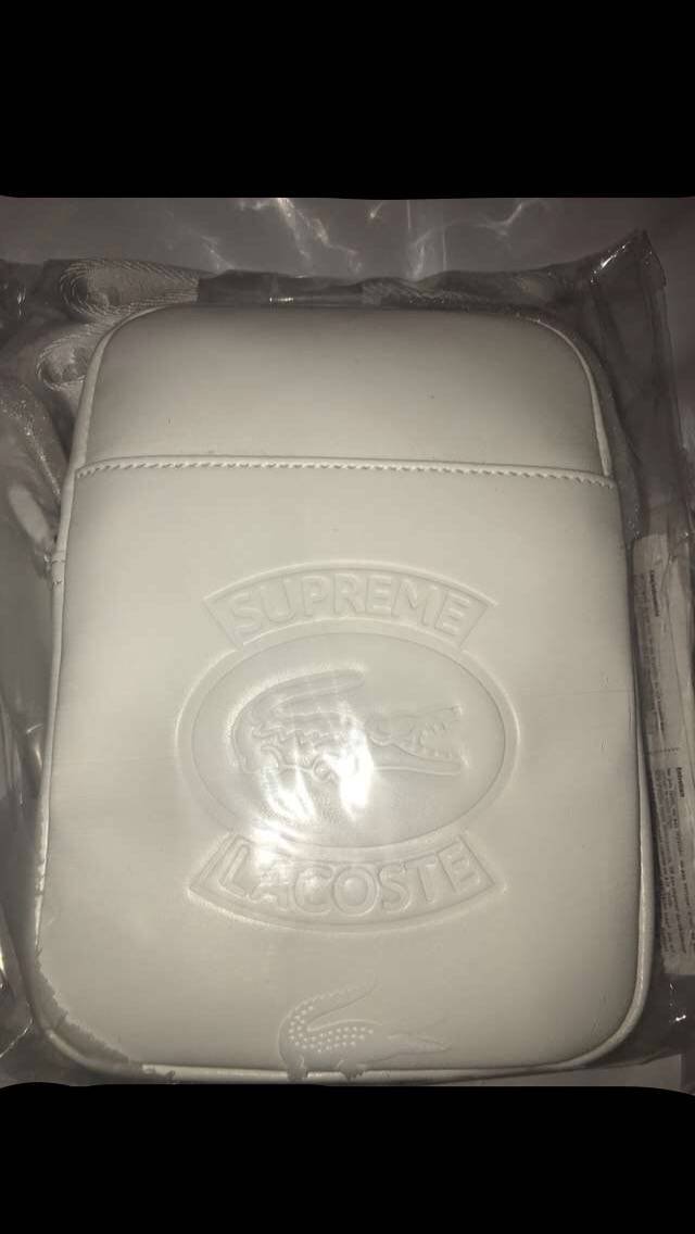 Supreme X Lacoste Shoulder Bag 18SS 肩包BLACK LEATHER 另有紅白