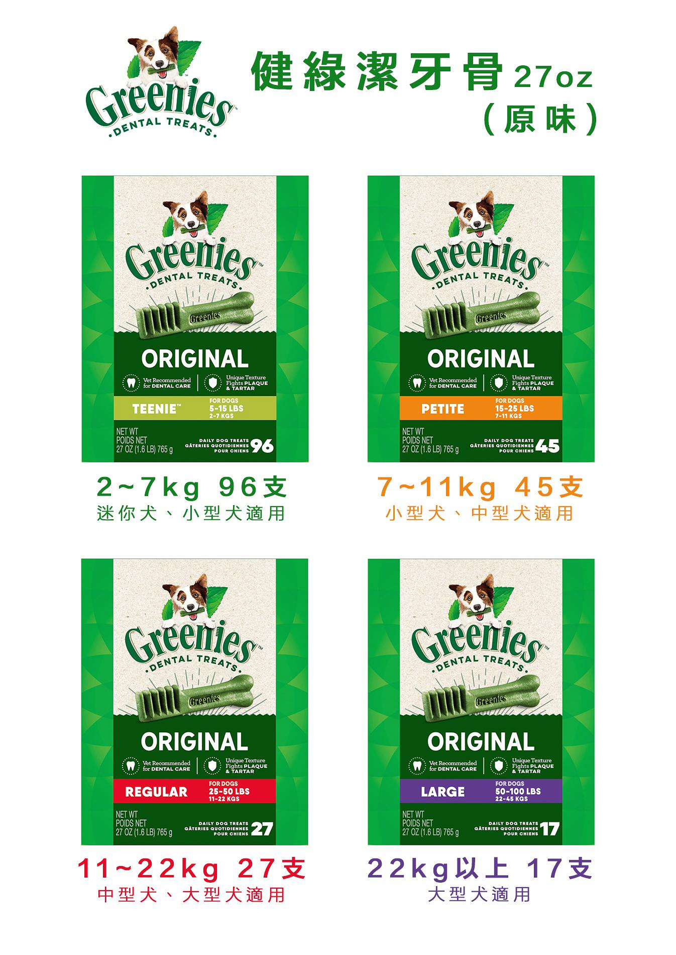 Greenies 健綠潔牙骨 27oz盒裝『特價🔥送餐盒x1罐』2~7kg 7~11kg 11~22kg 22kg