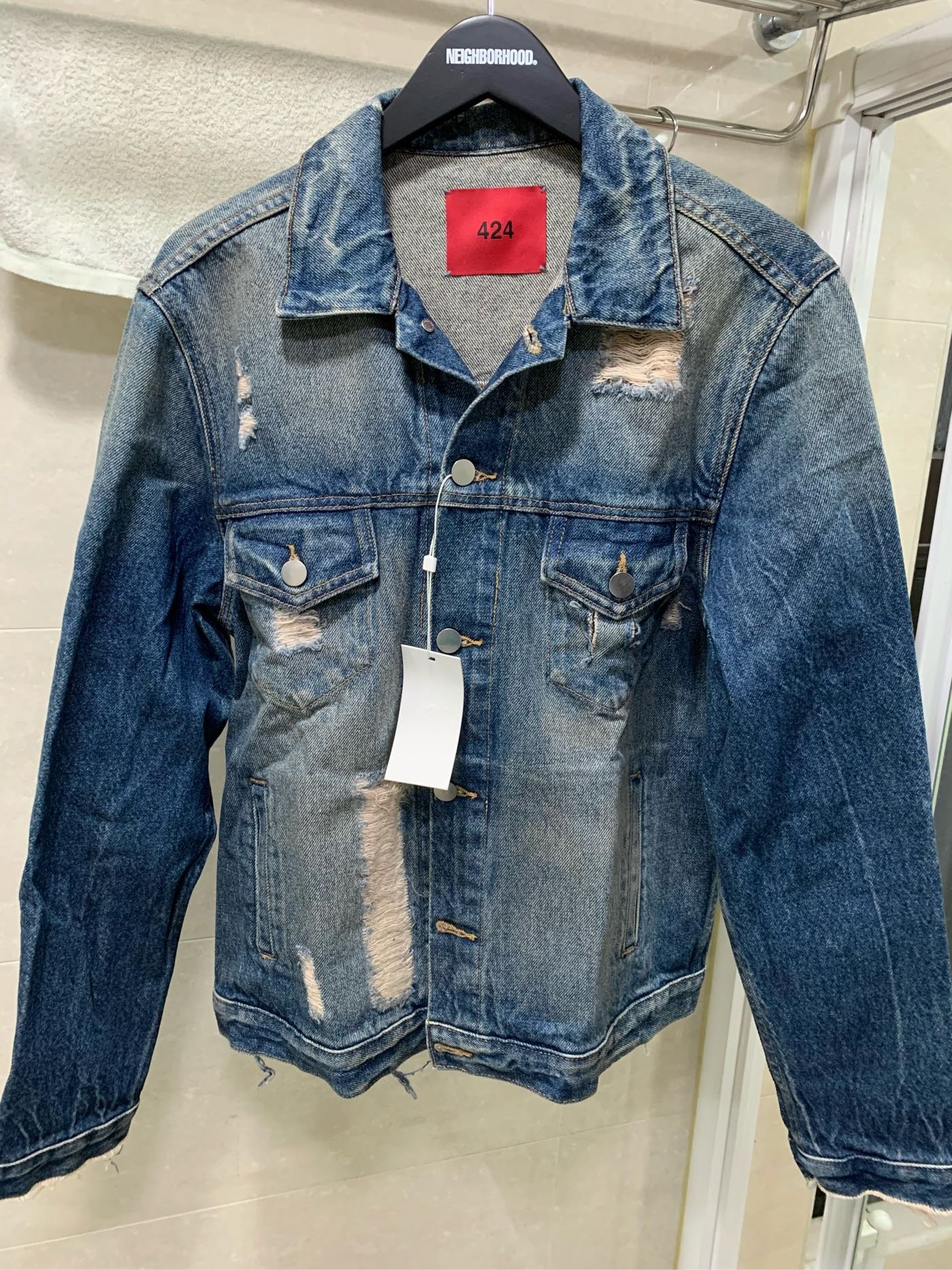 洛杉磯品牌424 FourTwoFour on fairfax Denim jacket 單寧夾克破壞牛仔