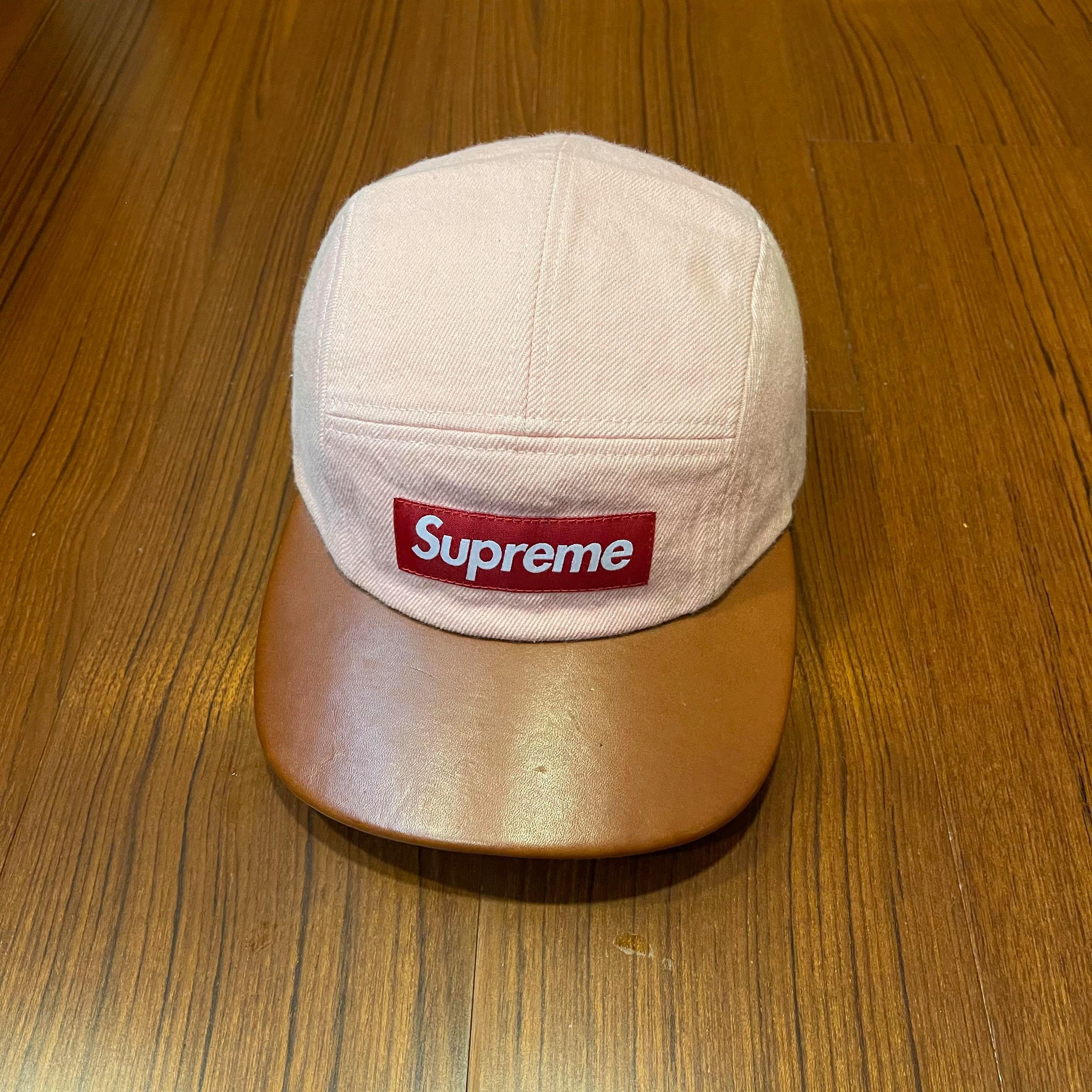 ZEKE 絕跡美品SUPREME CAMP CAP BOX LOGO BOGO 粉紅皮革五分割帽帽子