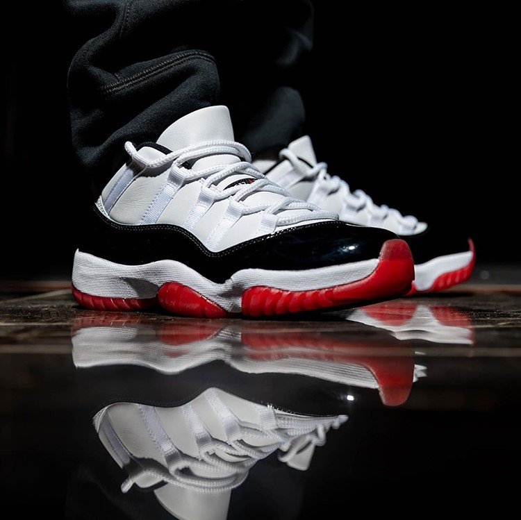 NIKE AIR JORDAN 11 RETRO LOW CONCORD BRED 低筒 白黑紅 AV2187-160