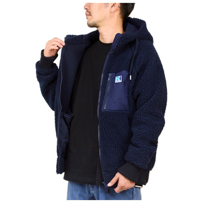 HELLY HANSEN◇FIBERPILE THERMO Hoodie/L/ポリエステル/BLK/無地