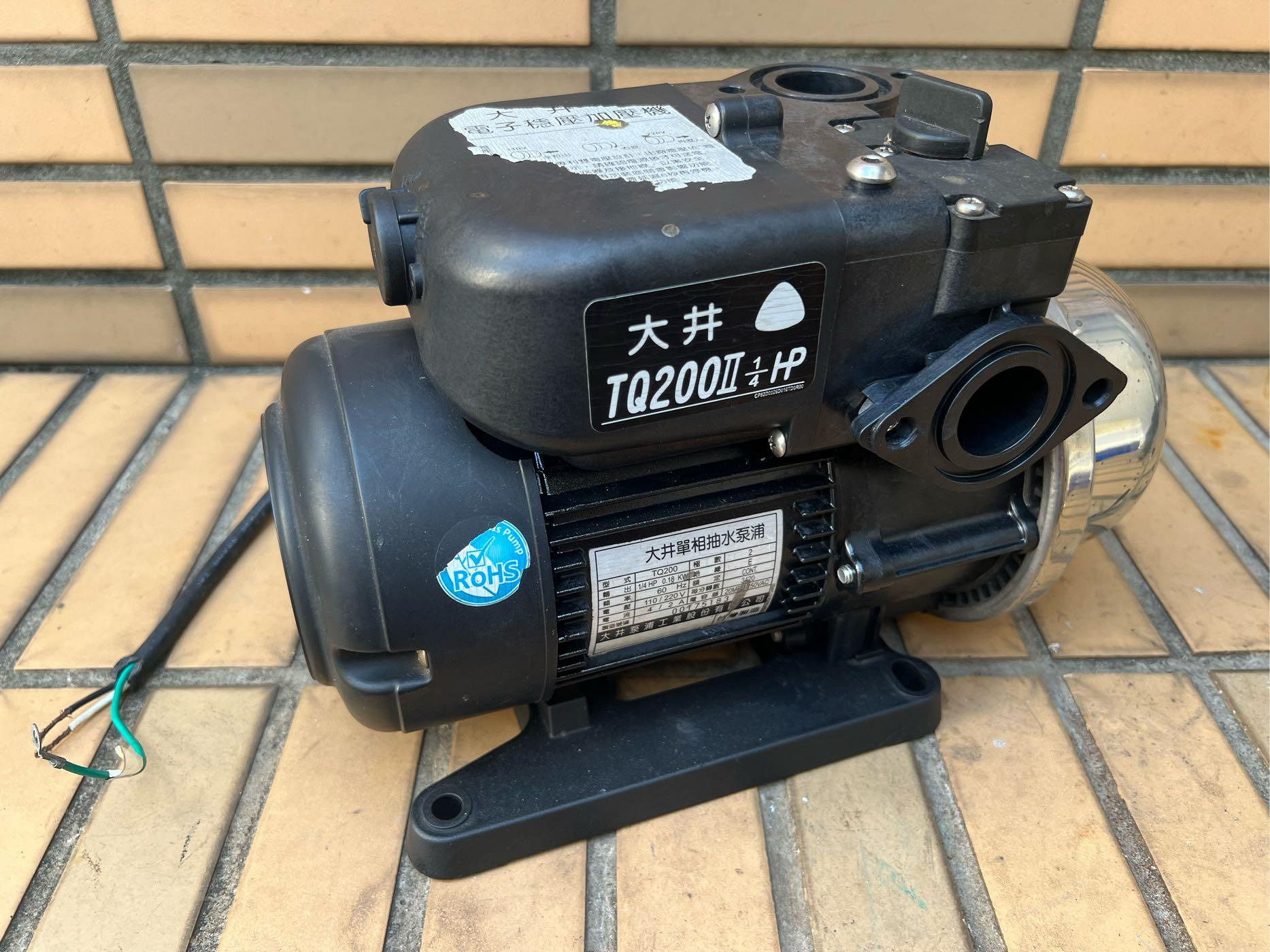 大井 TQ200 II 加壓馬達 流控 恆壓 泵浦 1/4 HP  二手 中古