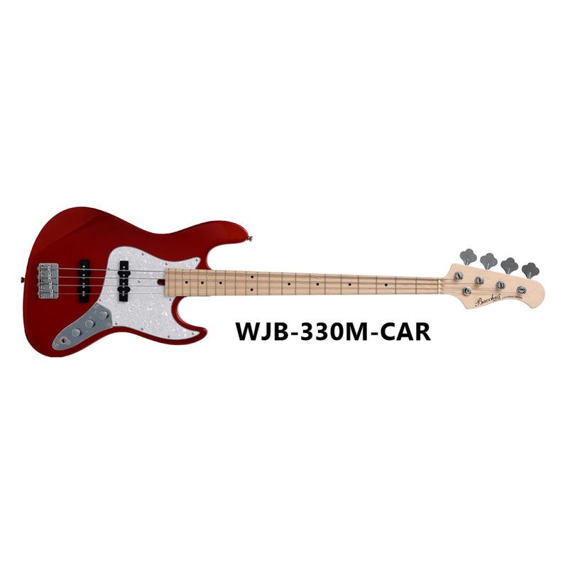 格律樂器Bacchus WJB-330M-CAR Jazz Bass 甜蘋果紅入門電貝斯四弦Bass