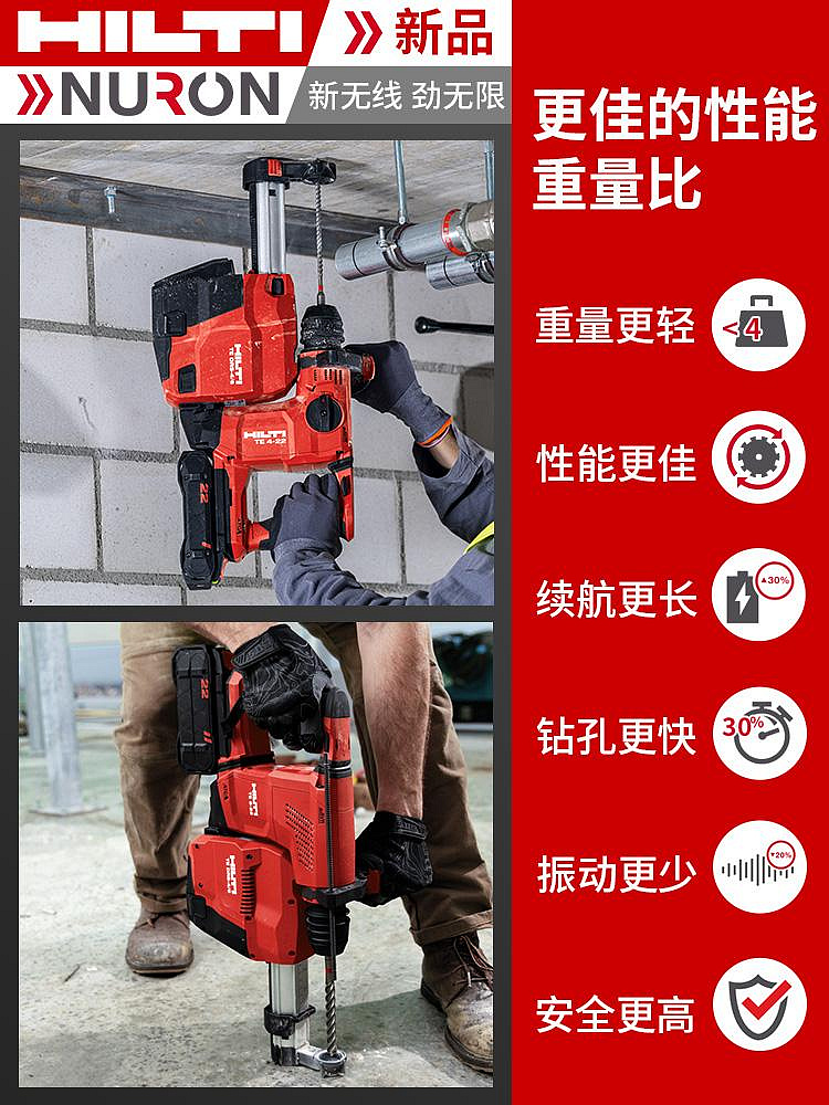 喜利得（hilti）NURON游龍系列TE 4-22/6-22鋰電電錘充電式沖擊鉆_水木甄選