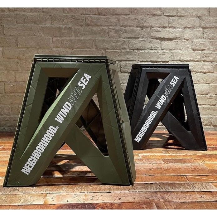 希望商店】NEIGHBORHOOD NHWDS / P-STEPSTOOL 21SS SEA 攜帶摺疊椅子