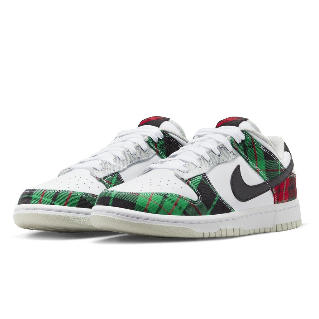 A-KAY0】NIKE DUNK LOW RETRO PRM TARTAN PLAID 白綠紅【DV0827-100