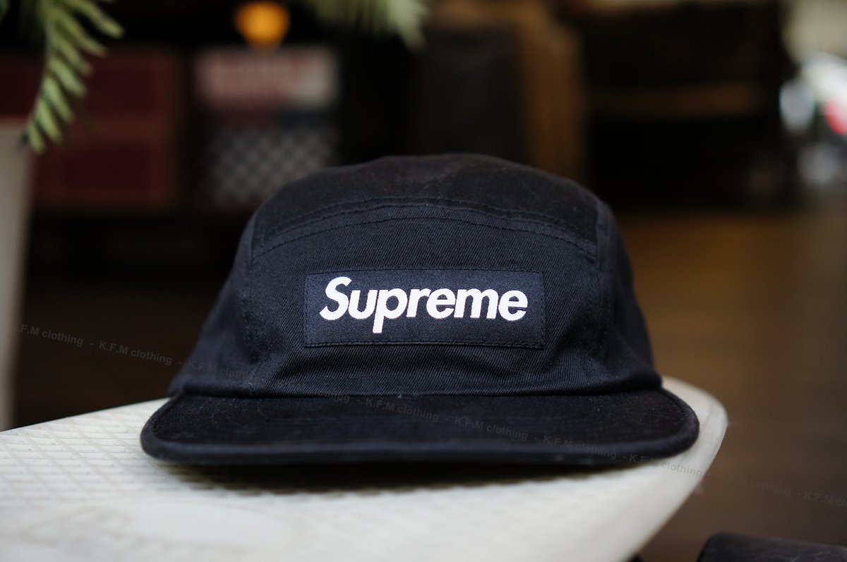 K.F.M 】SUPREME WASHED CHINO TWILL CAMP CAP 貼布BOX LOGO 五分割帽