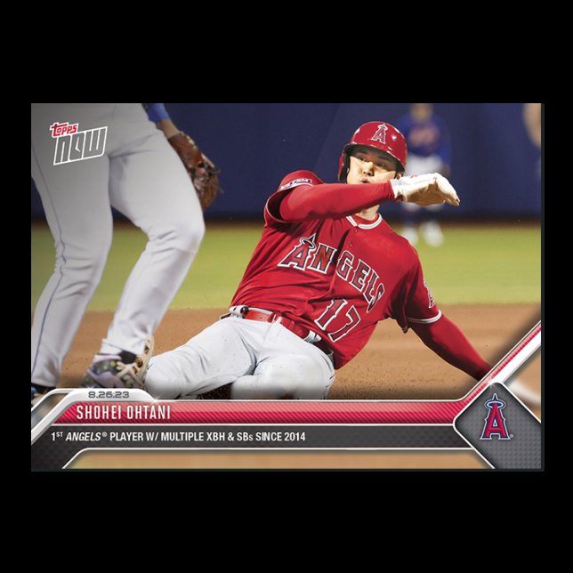 大谷翔平球員卡2023 MLB TOPPS NOW Card 767 單場擊出2長打+2盜壘