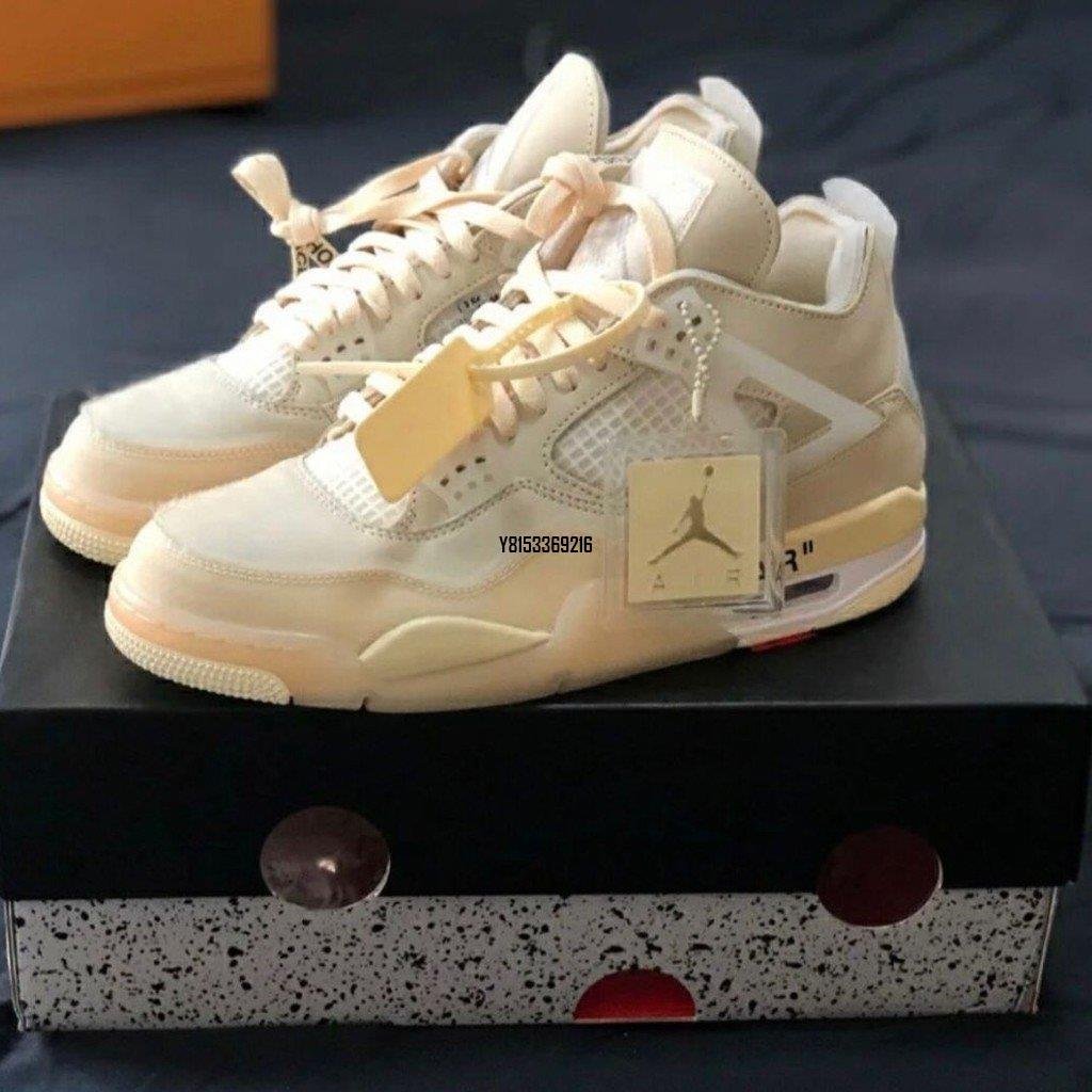 Air Jordan 4 x Off White AJ4 OW 聯名 白帆蟬翼 男女 籃球 CV9388-100潮鞋