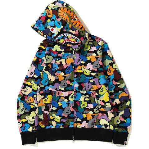 日貨代購CITY】A Bathing APE MULTI CAMO SHARK FULL ZIP HOODIE 現貨