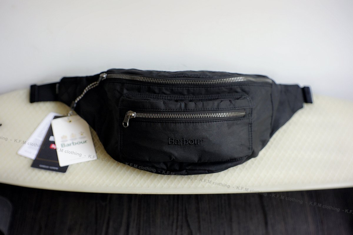 supreme barbour waxed cotton waist bag-