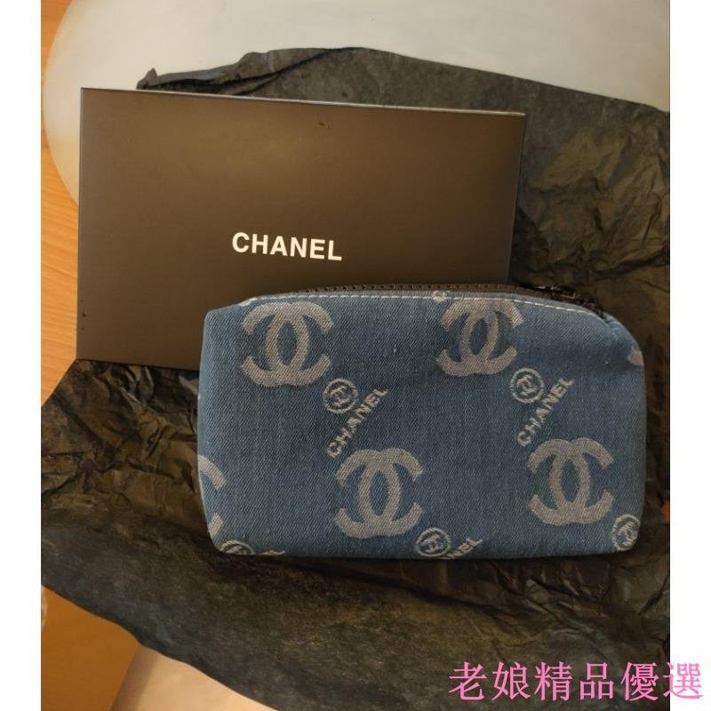 全新禮盒裝 新品 CHANEL 香奈兒 牛仔藍 專櫃贈品包/化妝包/收納袋/手拿包