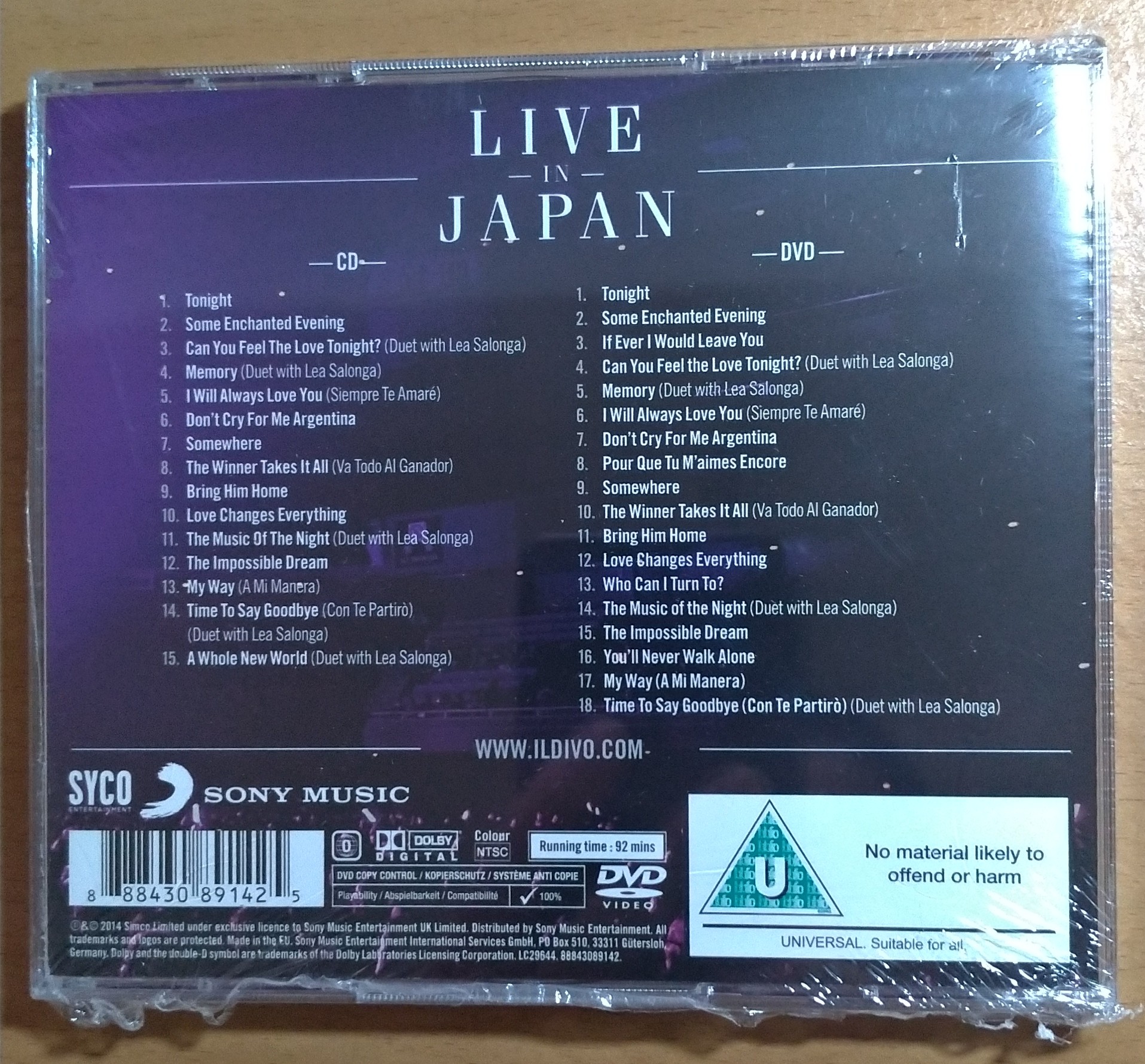 CD+DVD【歐版/新品】《Il Divo / A Musical Affair: Live in Japan》2014