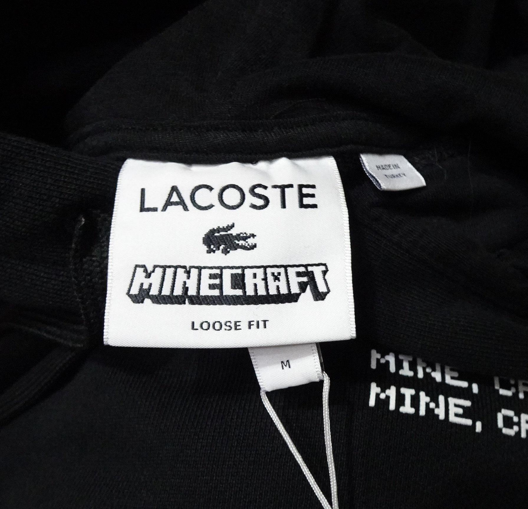 Lacoste x Minecraft back print hoodie in black