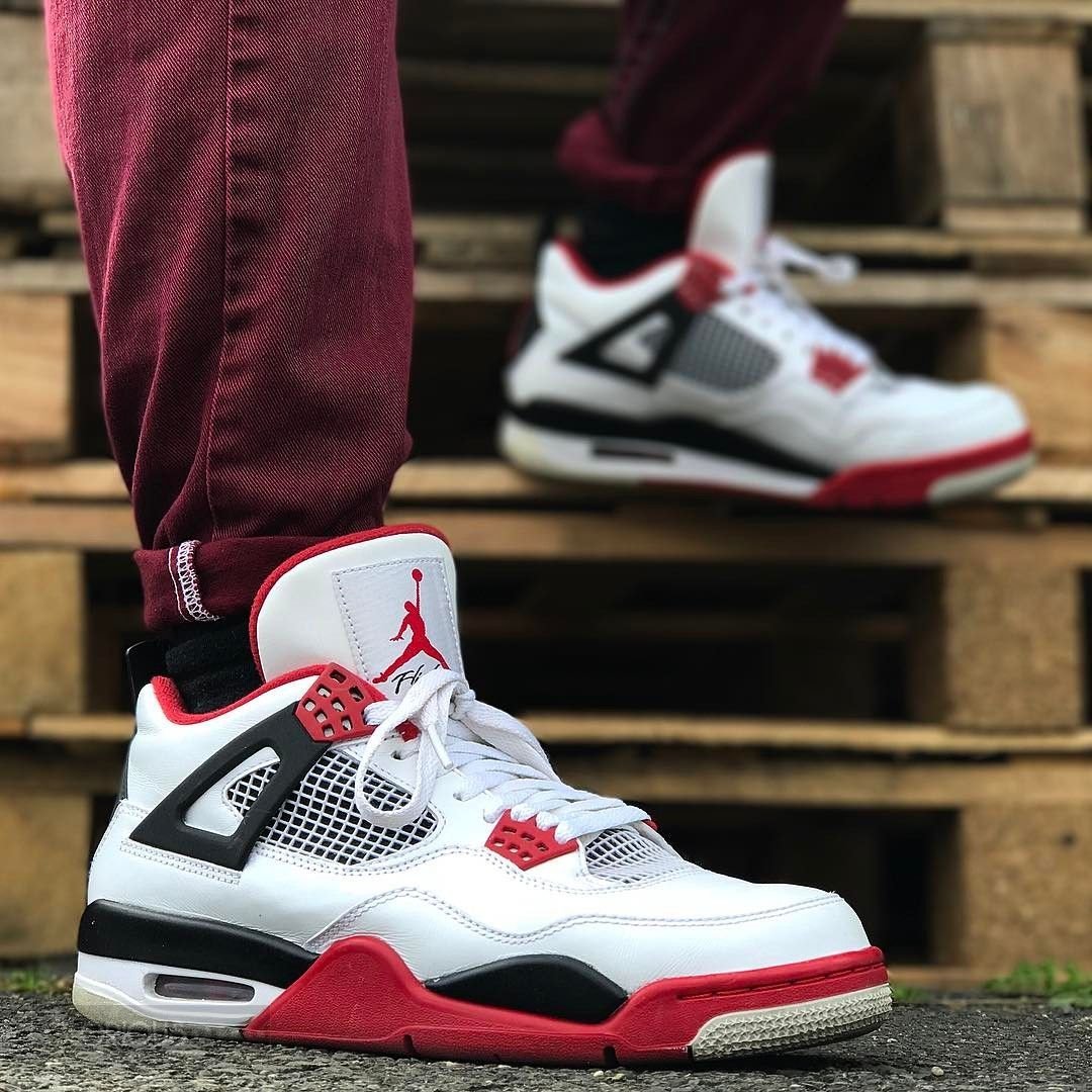 Air Jordan 4 Fire Red AJ4 黑白紅經典籃球鞋308497-110【GLORIOUS