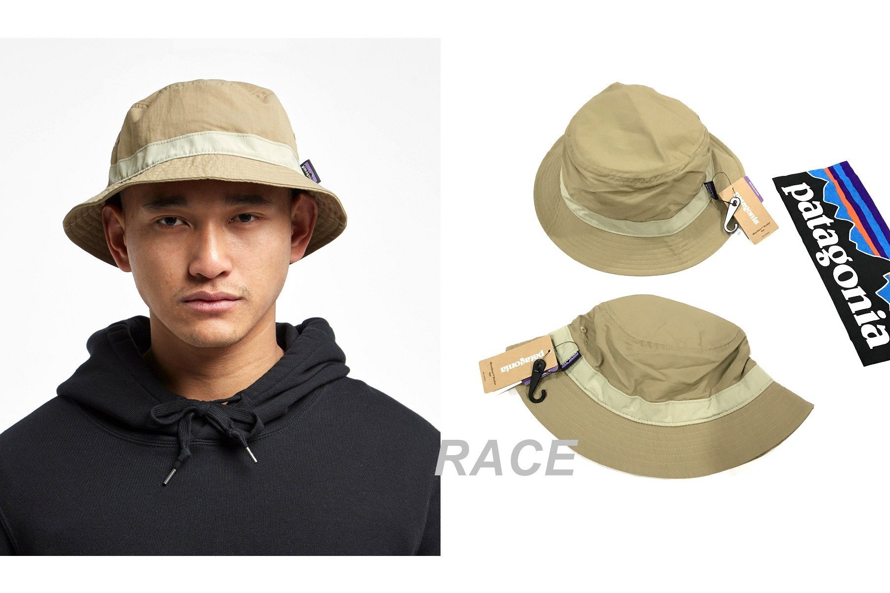 Race Patagonia Wavefarer Bucket Hat 漁夫帽 衝浪帽 Logo 山景 卡其 Yahoo奇摩拍賣