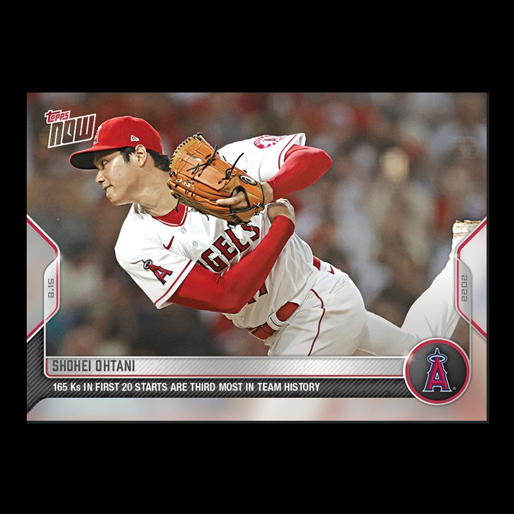 大谷翔平球員卡2022 MLB TOPPS NOW® Card 715 前20場先發165次奪三振