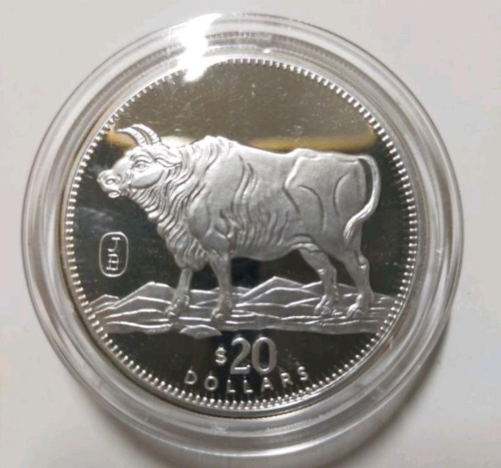 賴比瑞亞 Liberia 非洲西部 西非國家 1997年 紀念幣 20元銀幣 丁丑牛年 一盎司銀幣 1OZ. UNC禮物