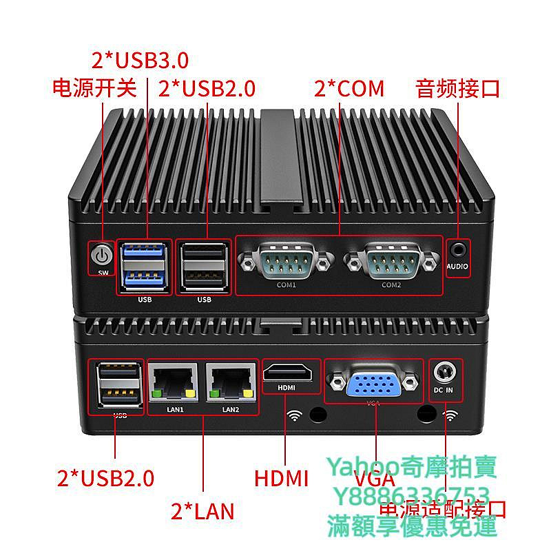 工控系統倍控工控主機賽揚J4125四核J1900迷你主機四核雙網雙串N2840嵌入式工控微型電腦RS232串口RS485