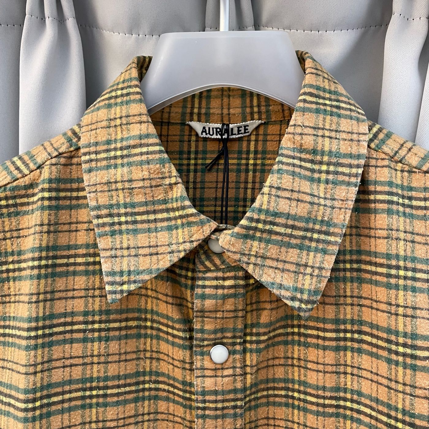 【人気直売】21AW SILK COTTON BRUSHED FLANNEL シルクコットンチェックフランネルシャツ / AURALEE(オーラリー) Mサイズ