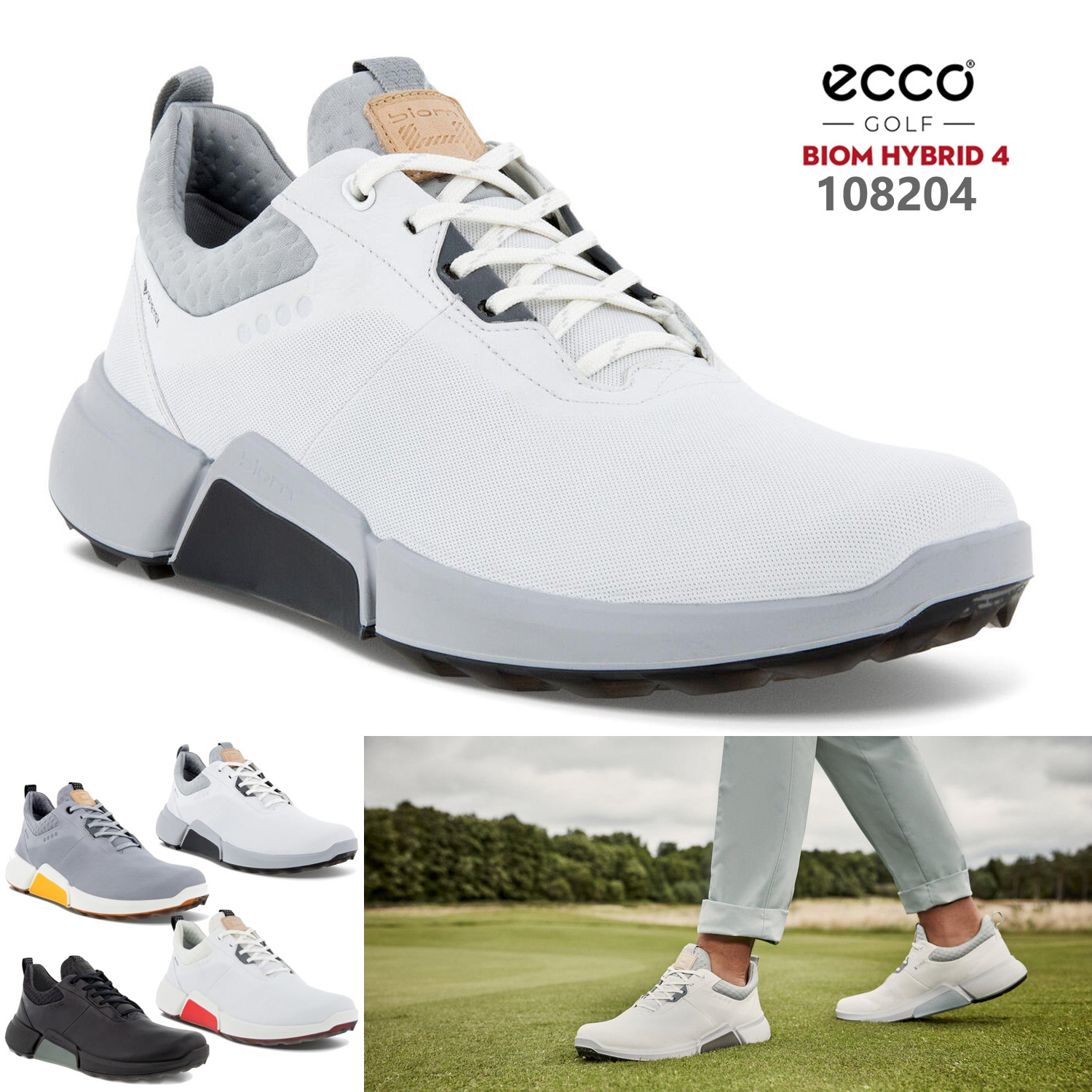 新款 正貨 ECCO BIOM GOLF Hybrid 4/H4高爾夫男鞋 ecco高爾夫球鞋 升級版 防水108204