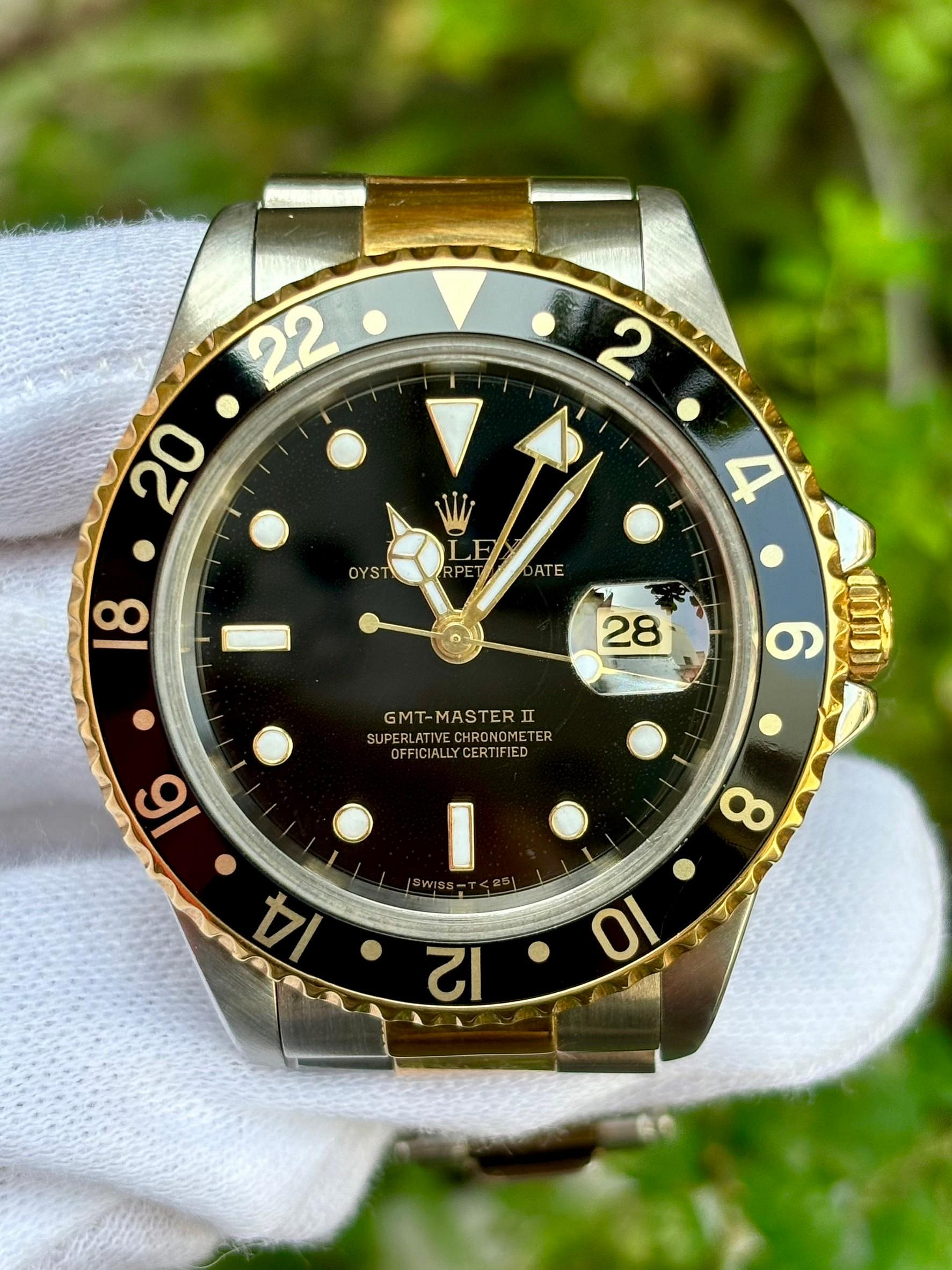 勞力士 ROLEX 型號16713 半金GMT 錶徑40mm 動力3185  S字頭 1993年