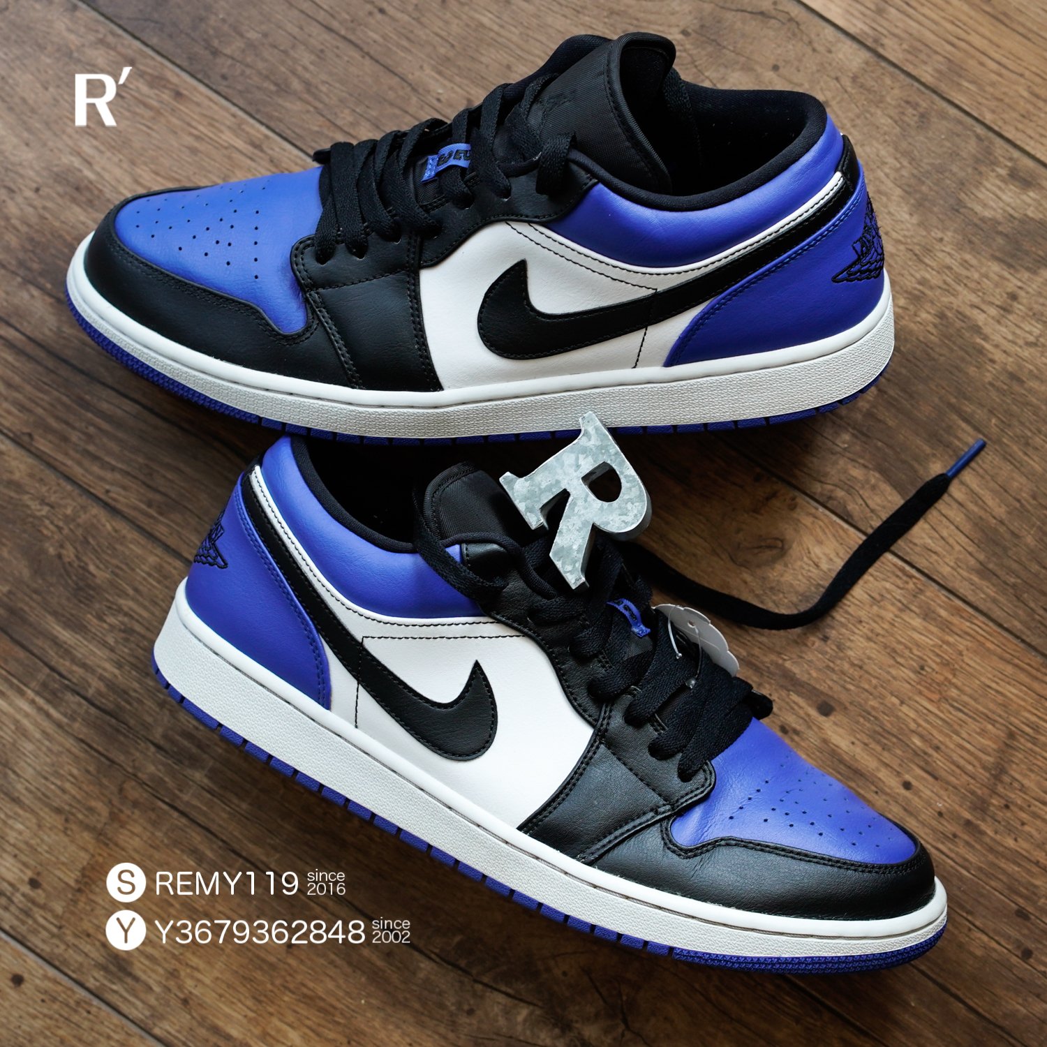 R'代購Nike Air Jordan 1 Low Royal toe 黑藍白藍腳趾CQ9446-400