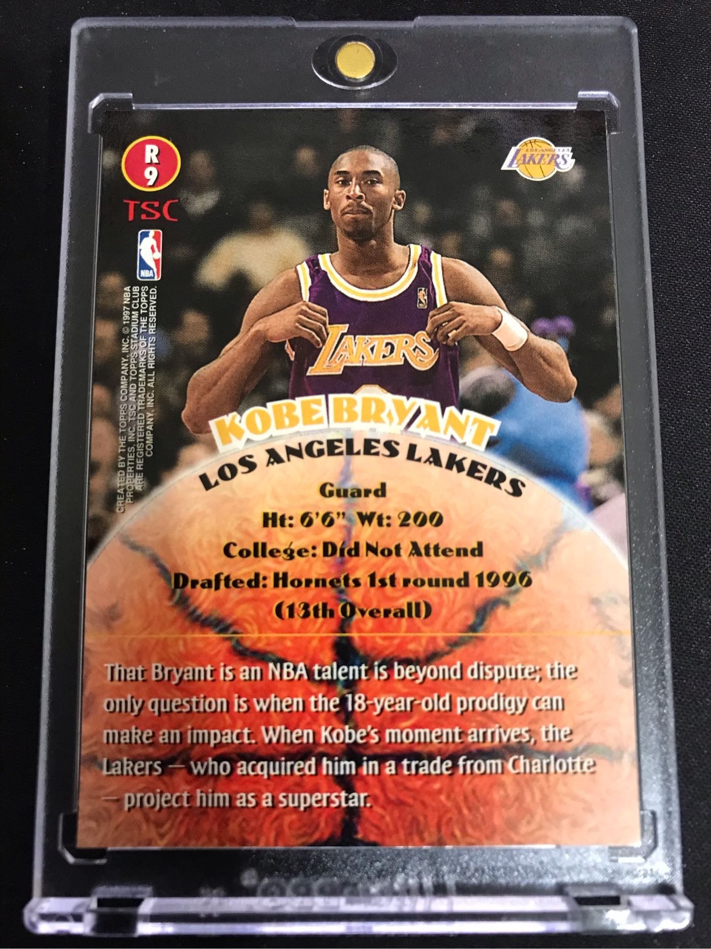 🐍1996-97 Stadium Club Rookies 2 #R9 Kobe Bryant