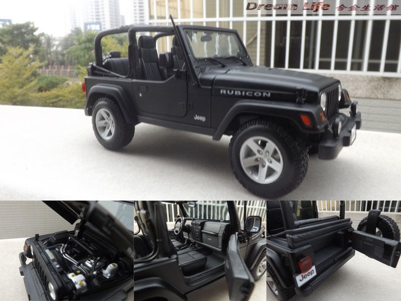 Maisto 精品】1/18 JEEP Wrangler Rubicon 牧馬人~全新品消光黑~特惠價