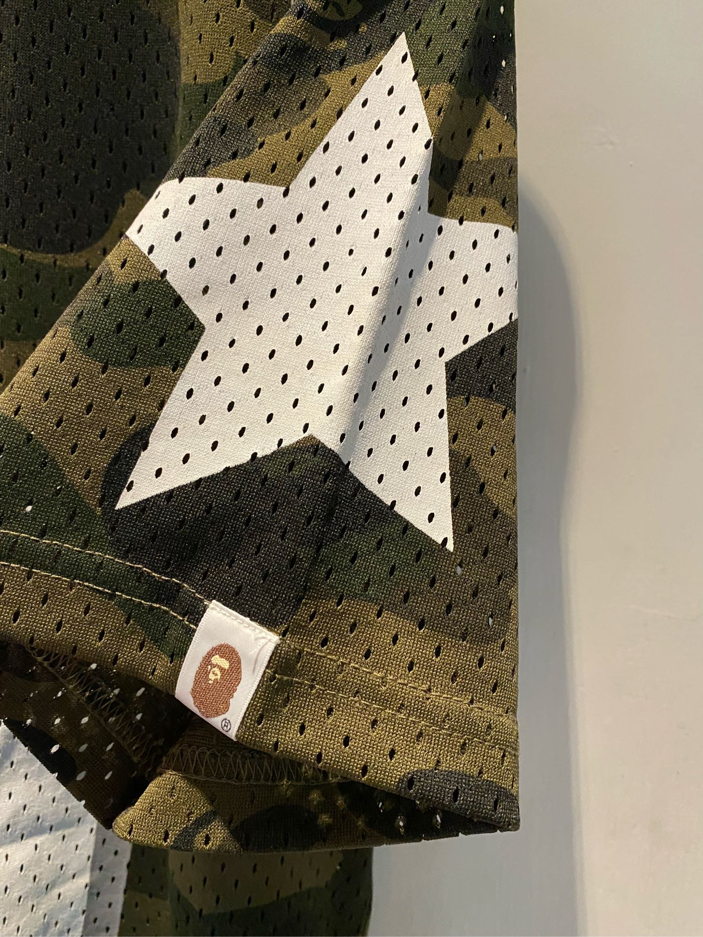 BAPE 1ST CAMO FOOTBALL MESH JERSEY - GREEN