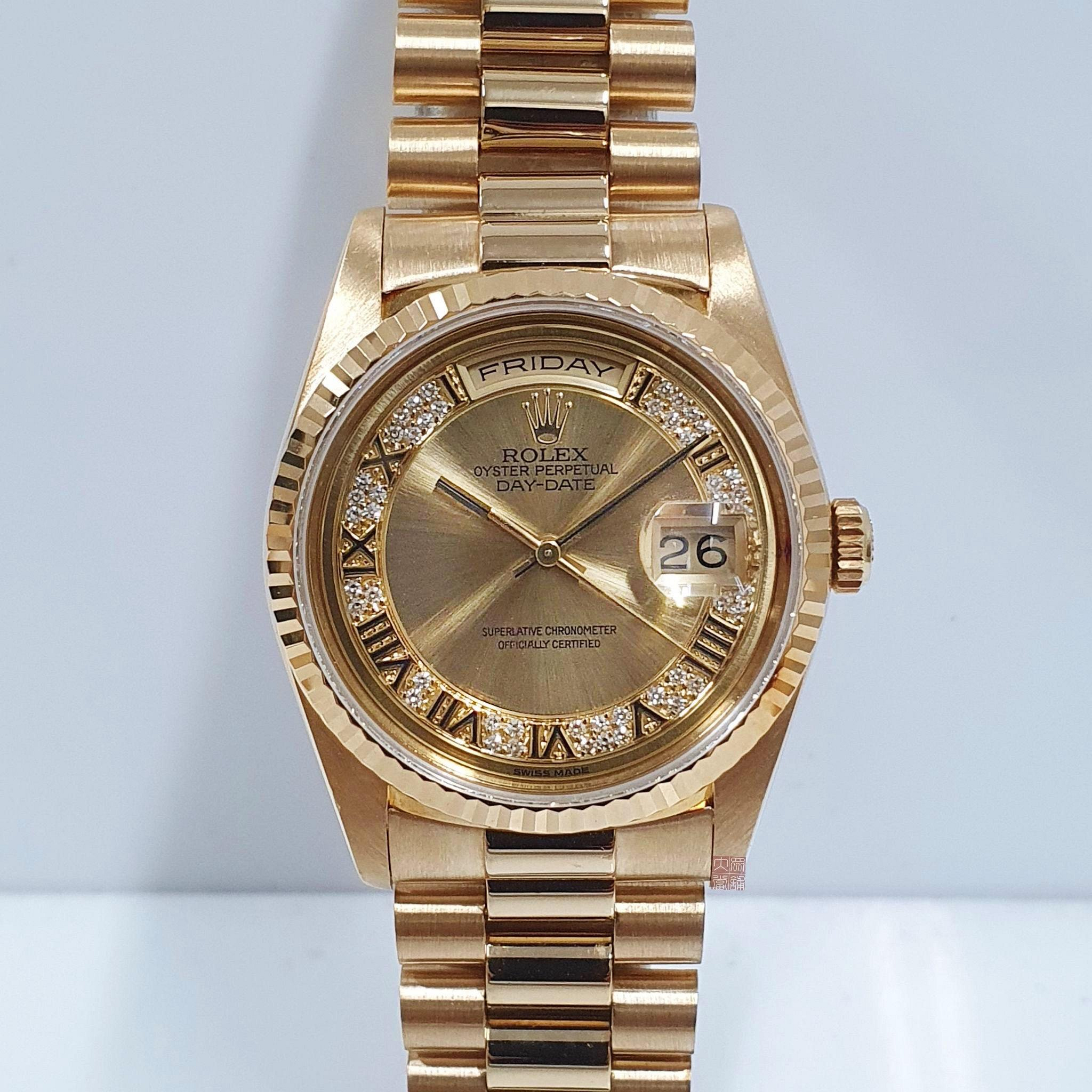 ROLEX勞力士 18238 Day-Date 蠔式18K金 經典紅蟳 原裝MR多層鑽面盤 大眾當舖 編號A896