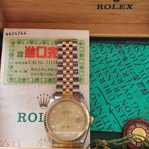 勞力士 rolex 16233 原裝包台十鑽面 盒單