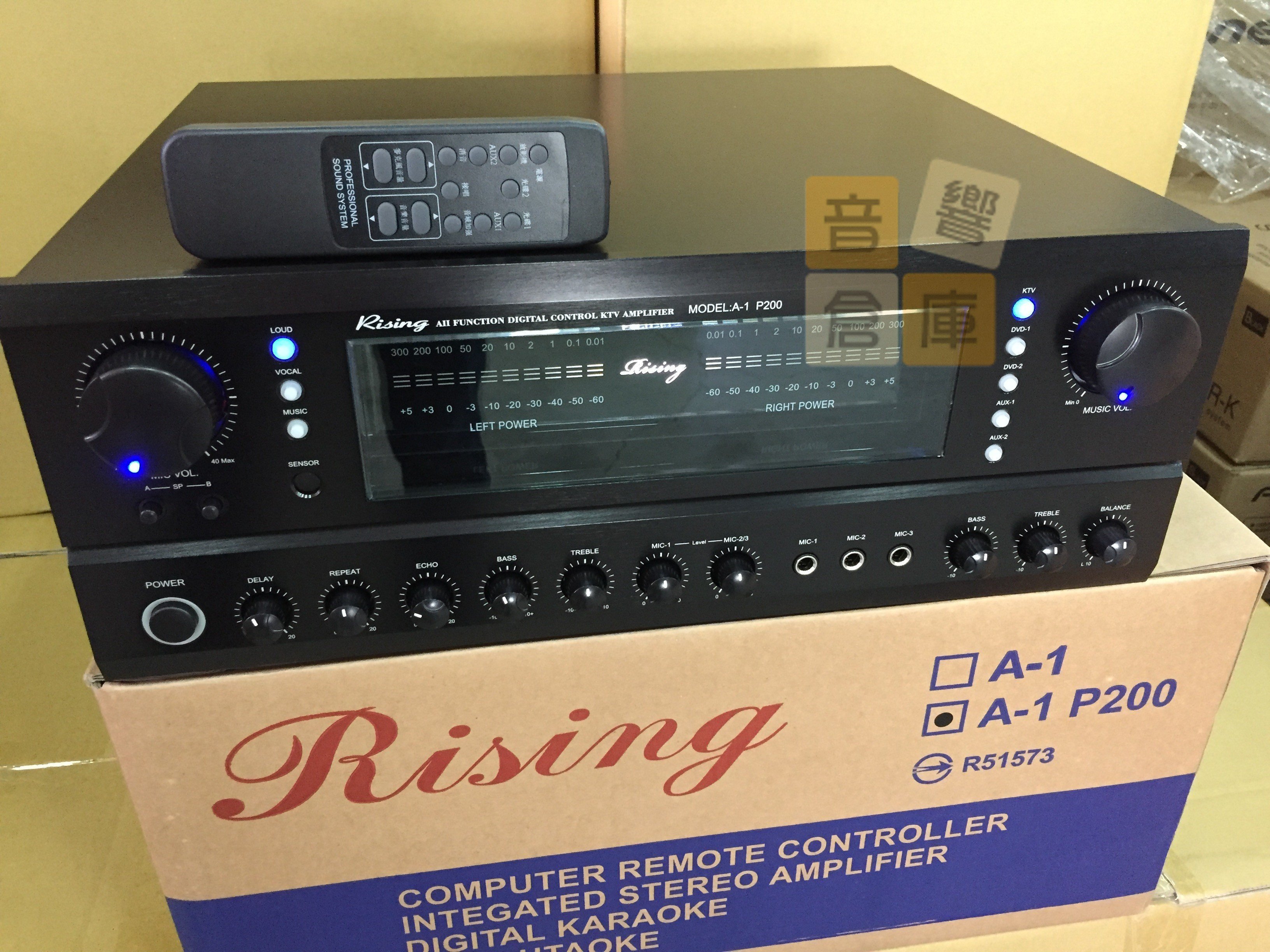 【音響倉庫】 台灣製造Rising 高階營業數位混音卡拉OK擴大機P-200各大營業場所最愛200W+200W