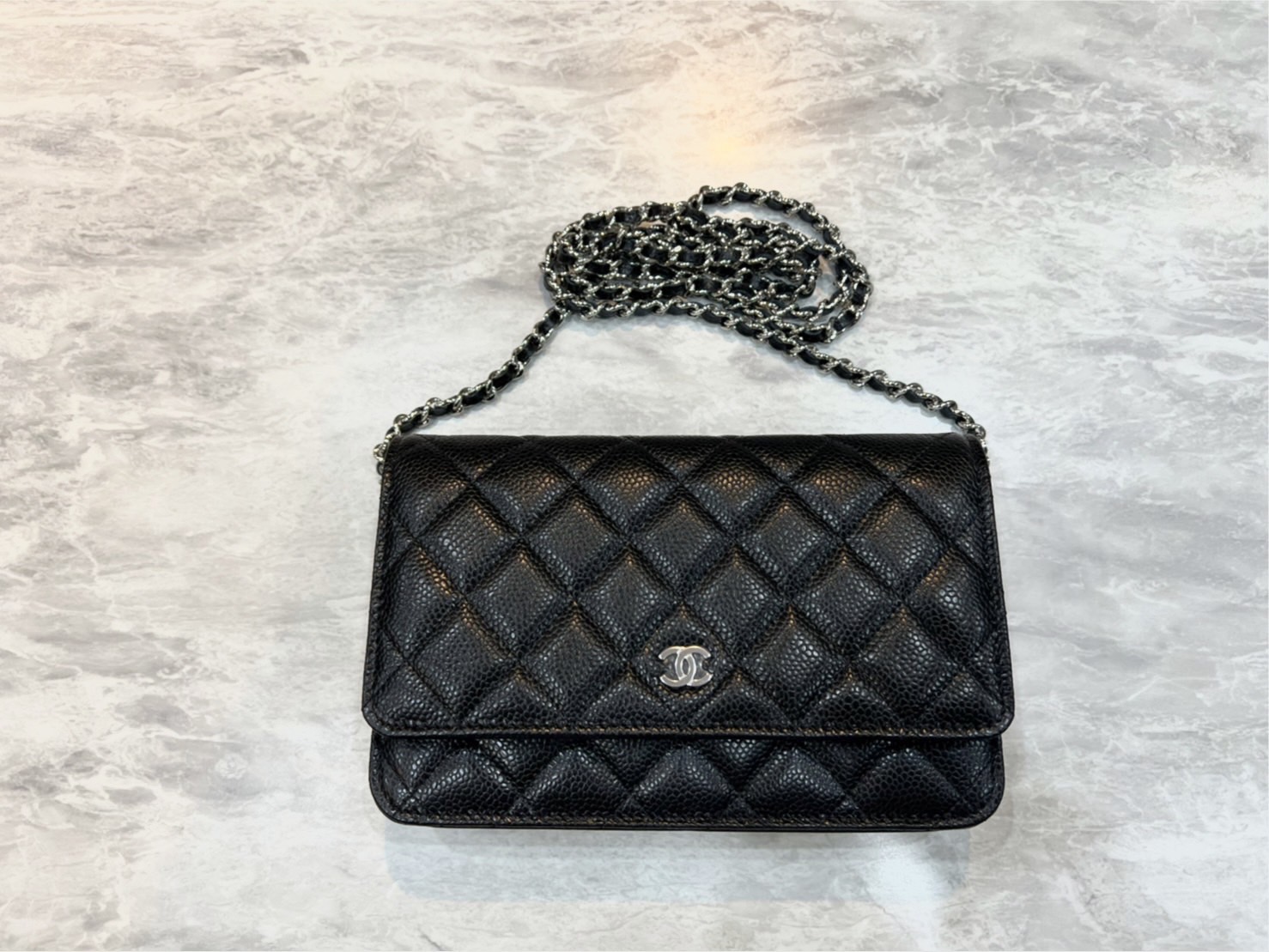 【Mark美鋪】CHANEL AP0250 WOC 荔枝牛皮 銀扣 鍊包