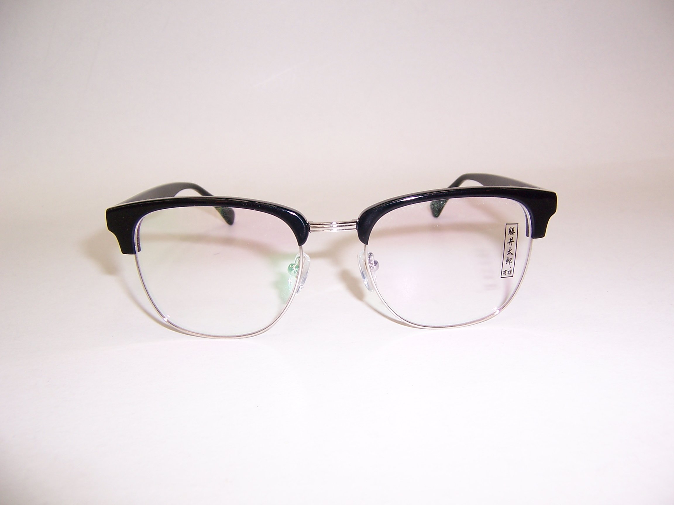 光寶眼鏡城(台南) 藤井太郎,復古複合款眼鏡眉架*複合款金屬與黑色塑板材22337/C06
