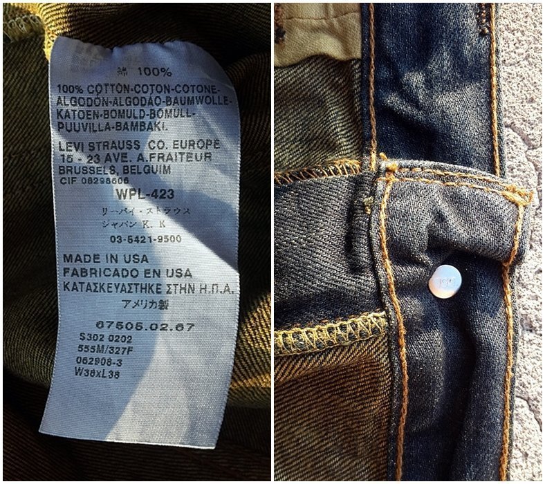 西方不敗全新絕版555廠美國製Levi's LVC 505 1967年TooYoungToDie潑漆