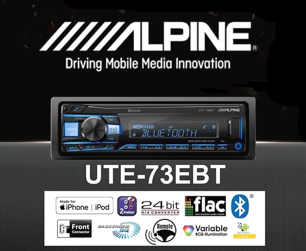 威宏專業汽車音響alpine Ute 73ebt Usb Ipod Iphone 藍芽無碟主機可變rgb照明 Yahoo奇摩拍賣