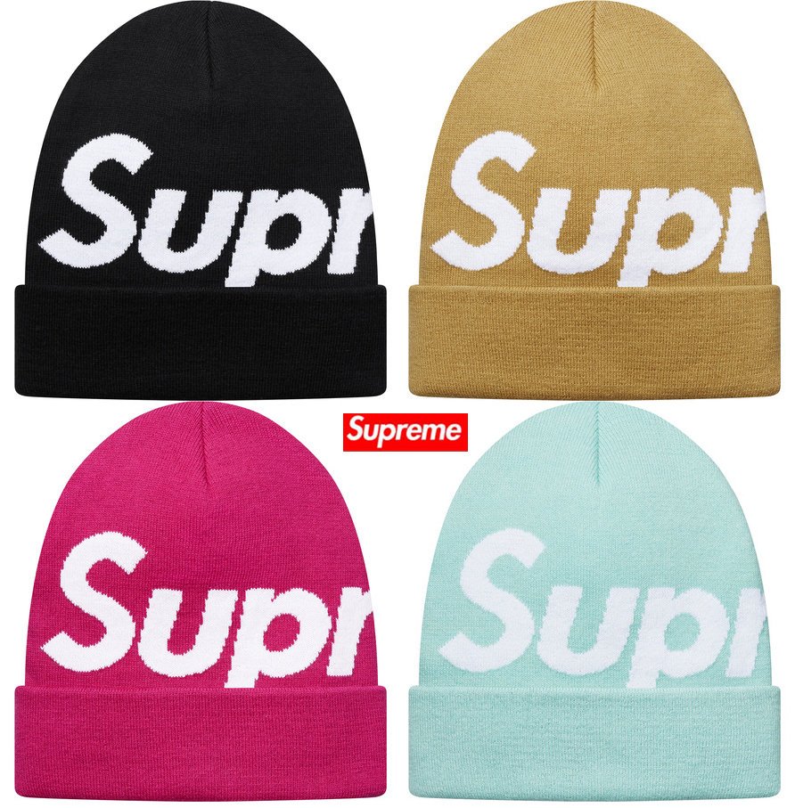 超搶手】全新正品2016 最新款Supreme Big Logo Beanie 混羊毛保暖厚實