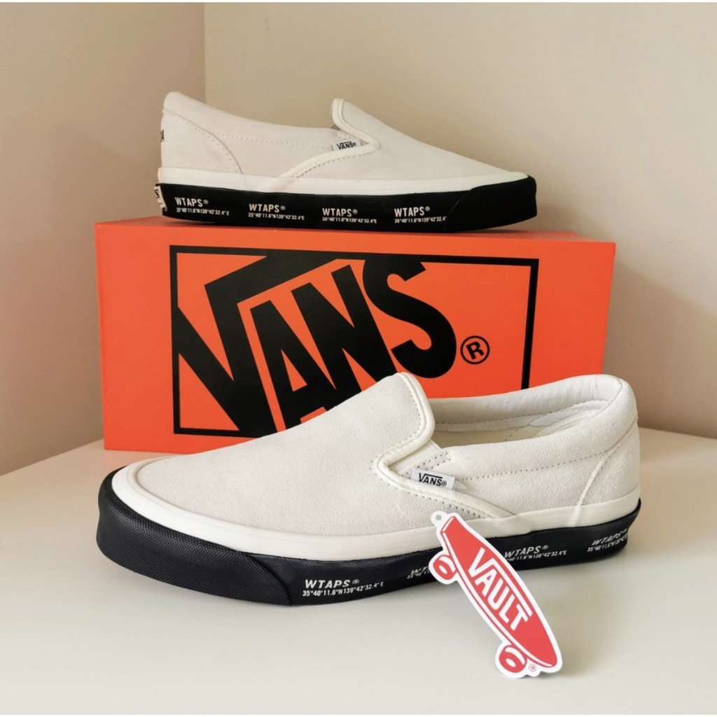 正品】WTAPS x Vans Og Classic Slip-On Lx 灰色懶人VN0A45JK20F潮鞋