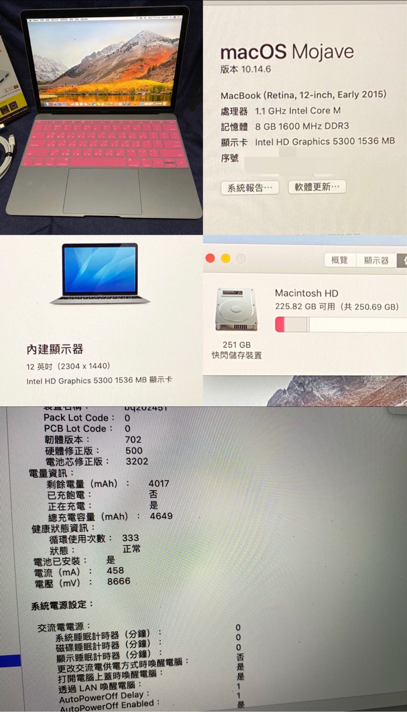 Apple MacBook Retina 12” A1534 ultra slim 太空灰款 超輕薄筆記型電腦 附原廠金色款包裝外盒