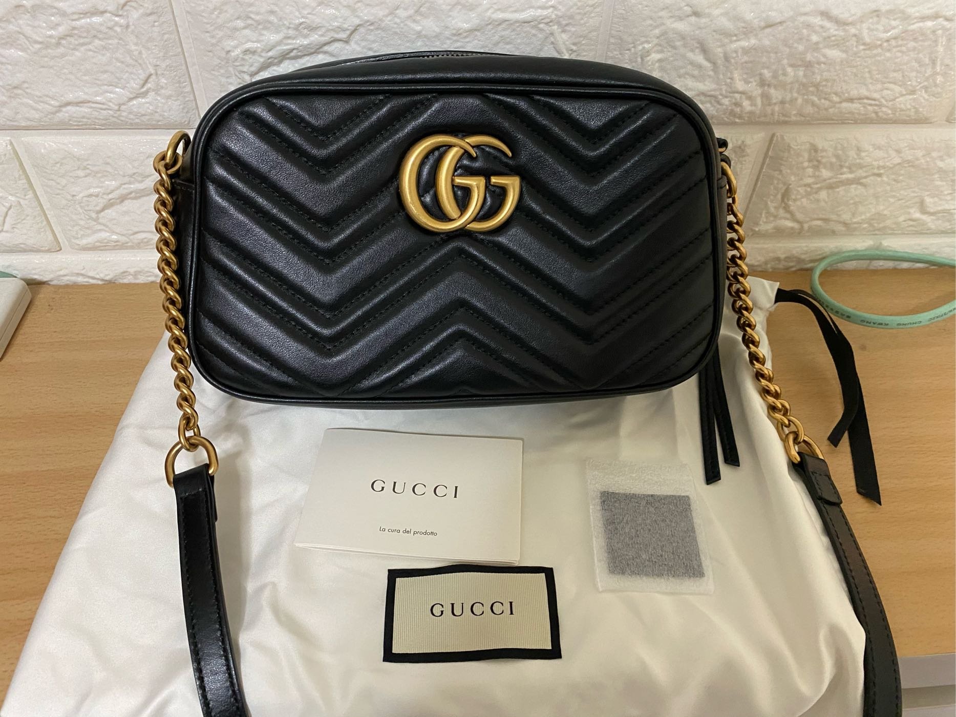 Gucci 斜背包 馬夢包 鍊條 斜背包 Gucci 相機包