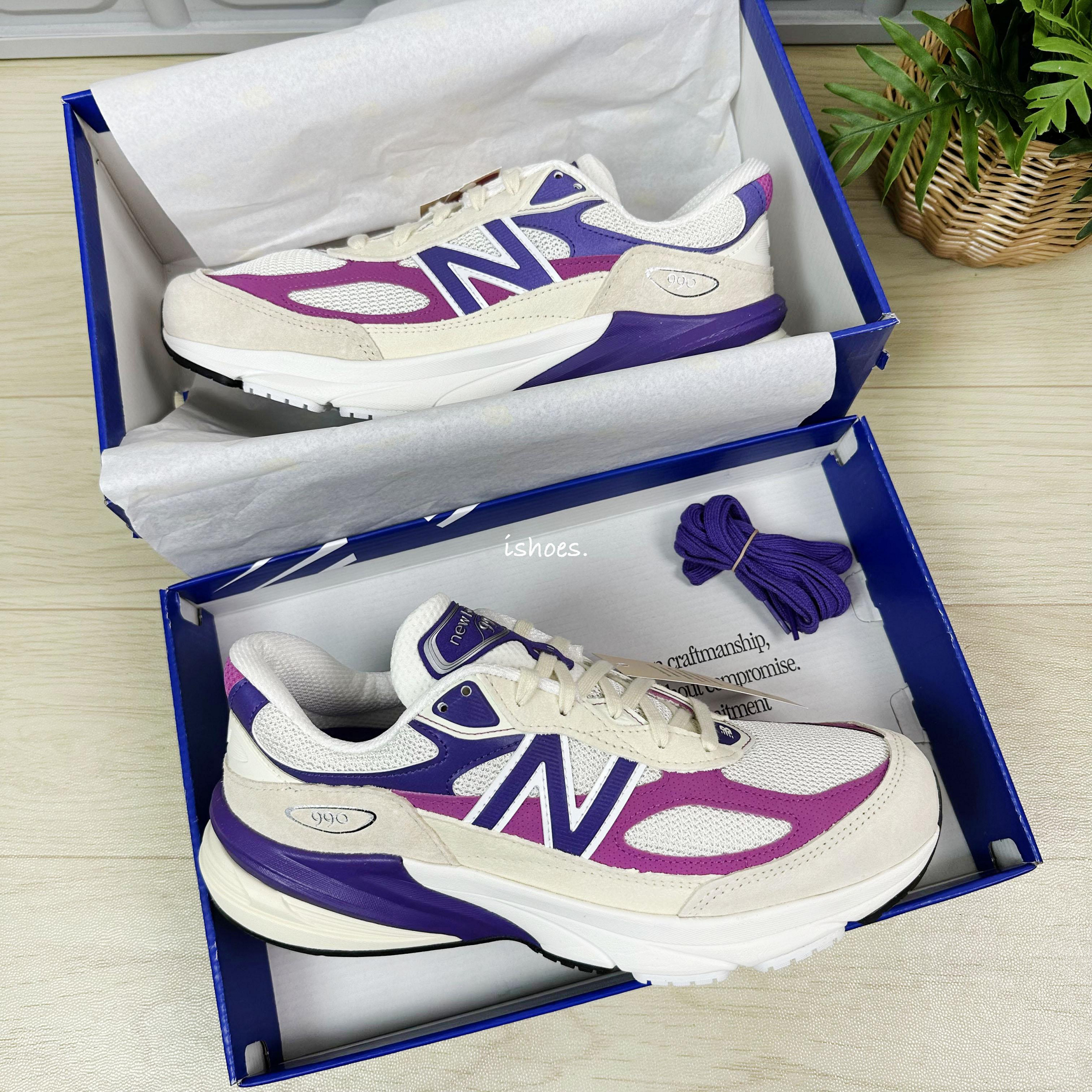 現貨iShoes正品New Balance 990 男鞋v6 美製米白紫大谷翔平復古鞋