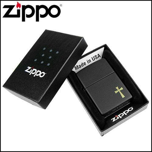 ☆哈洛德小舖☆全新【ZIPPO】美系~Cross金色十字架-黑色烤漆打火機NO