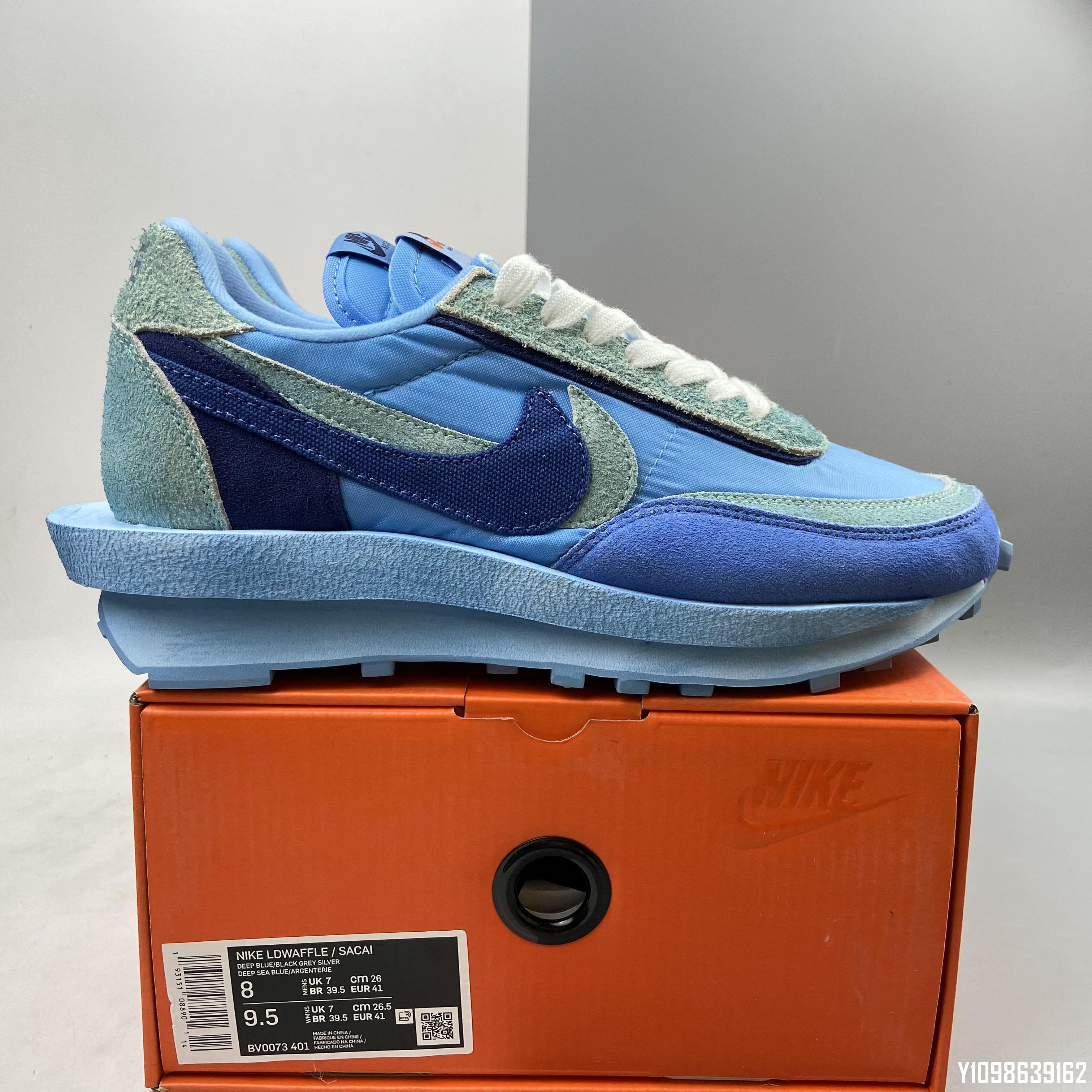 Sacai x NIKE LDV Waffle BV0073-401 解構麂皮藍色休閒運動透氣