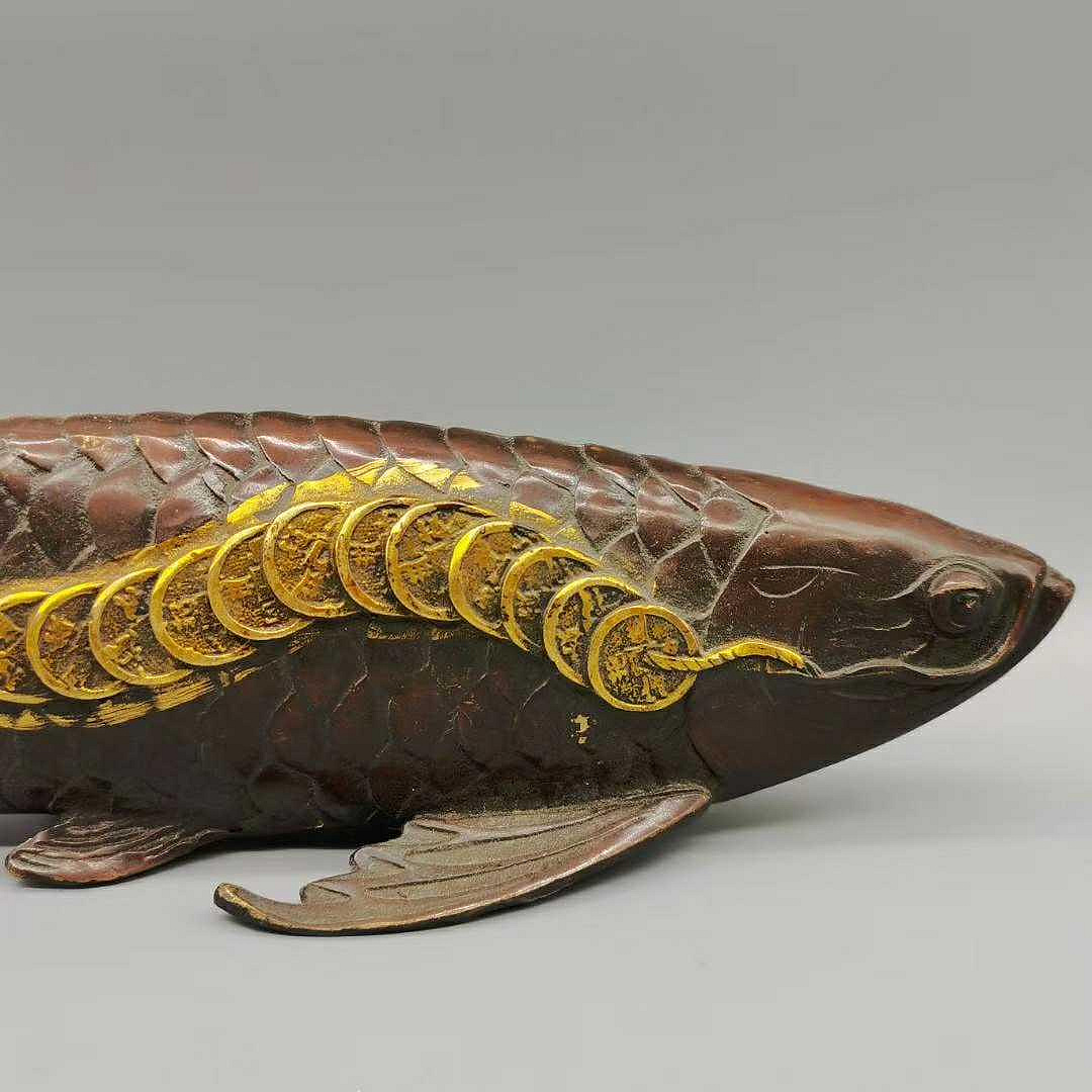 古玩銅器收藏鎏金銅錢魚年年有余（魚）如魚得水財源廣進| Yahoo奇摩拍賣