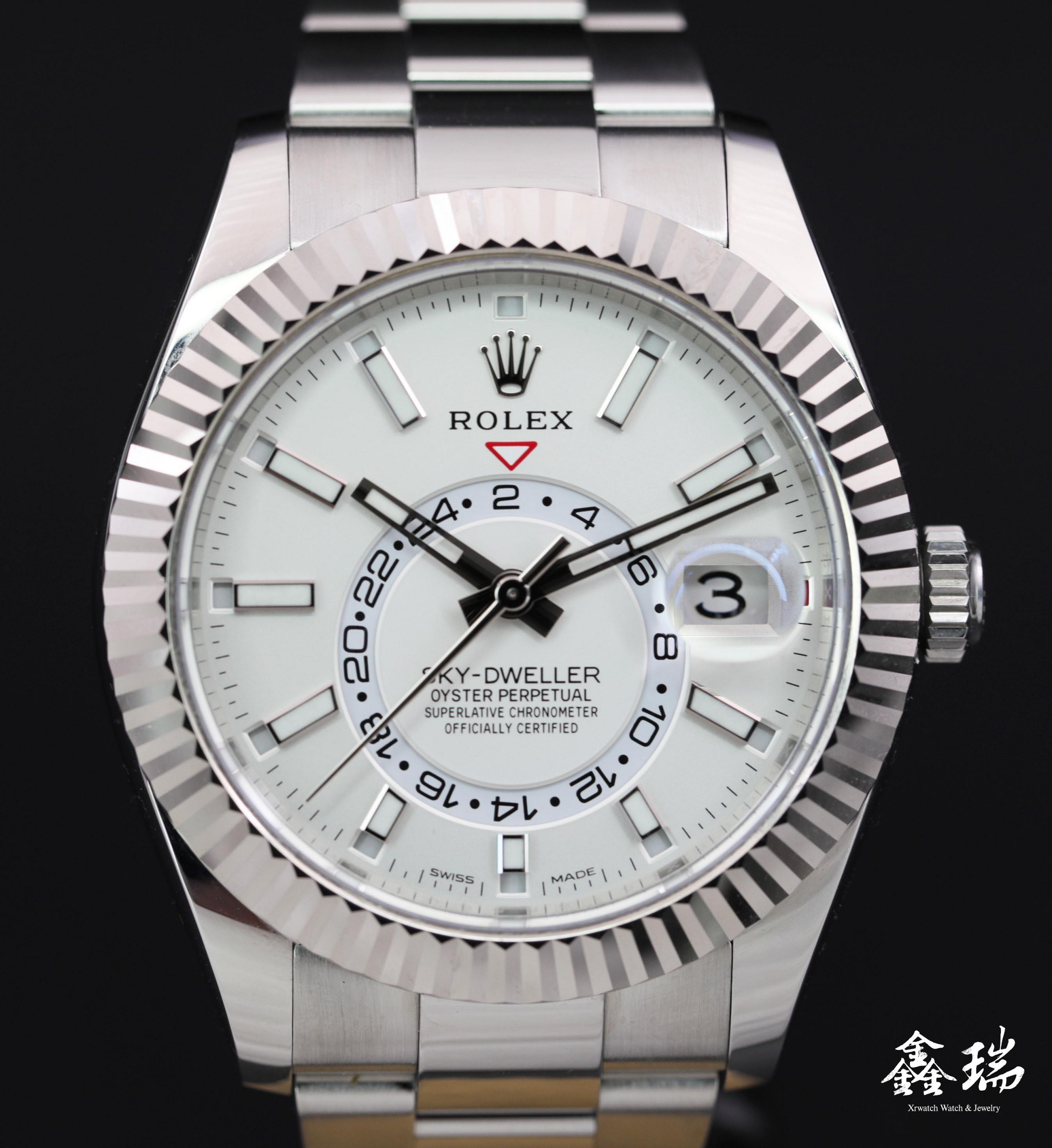 【鑫瑞鐘錶】ROLEX 勞力士 Sky-Dweller 326934 天行者 白色面盤 42mm 不鏽鋼 年曆 兩地時間 自動上鍊 盒單全 ( 2019 )