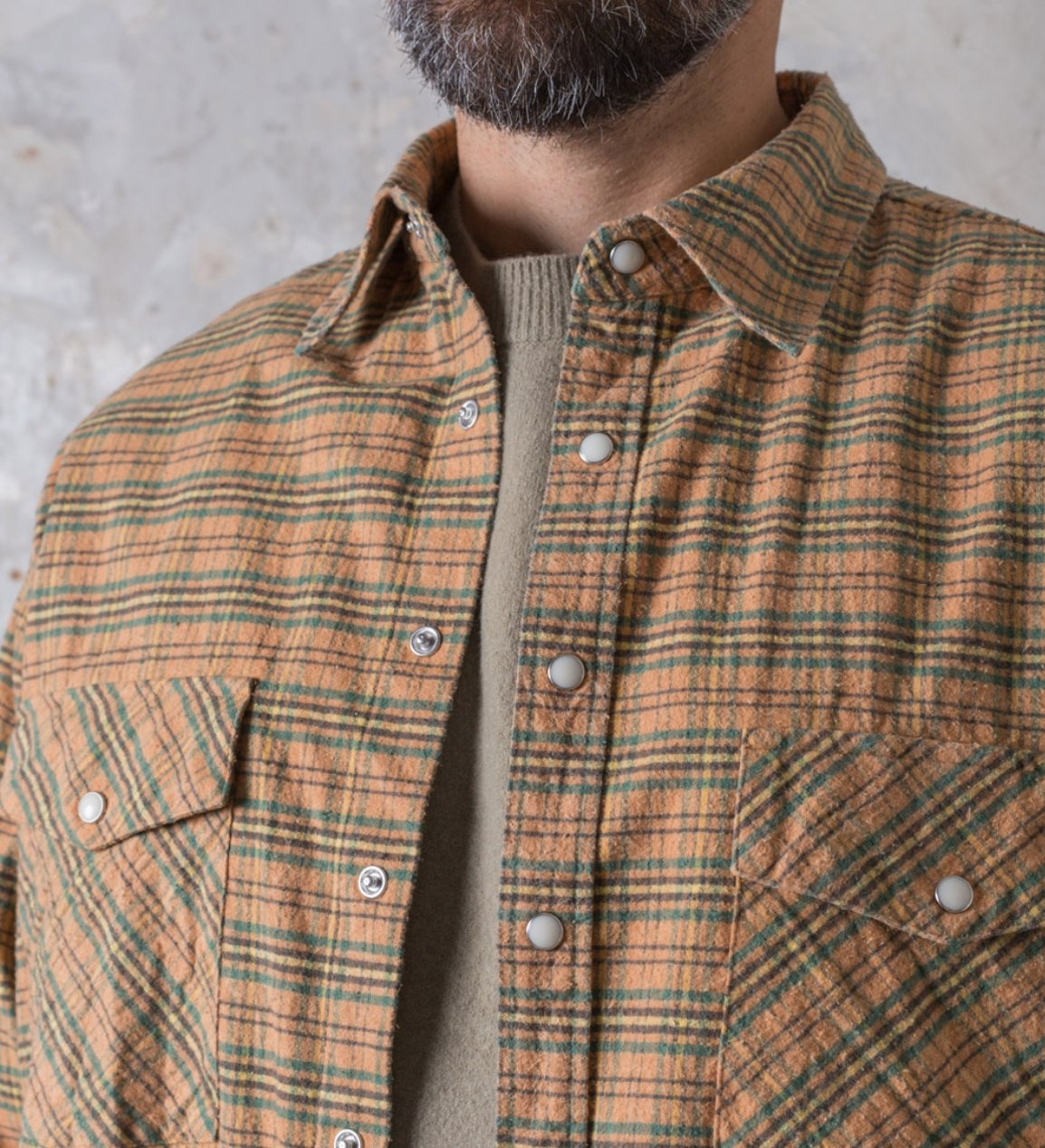 少穿近全新21AW Auralee SILK COTTON BRUSHED FLANNEL SHIRTS OC 4號